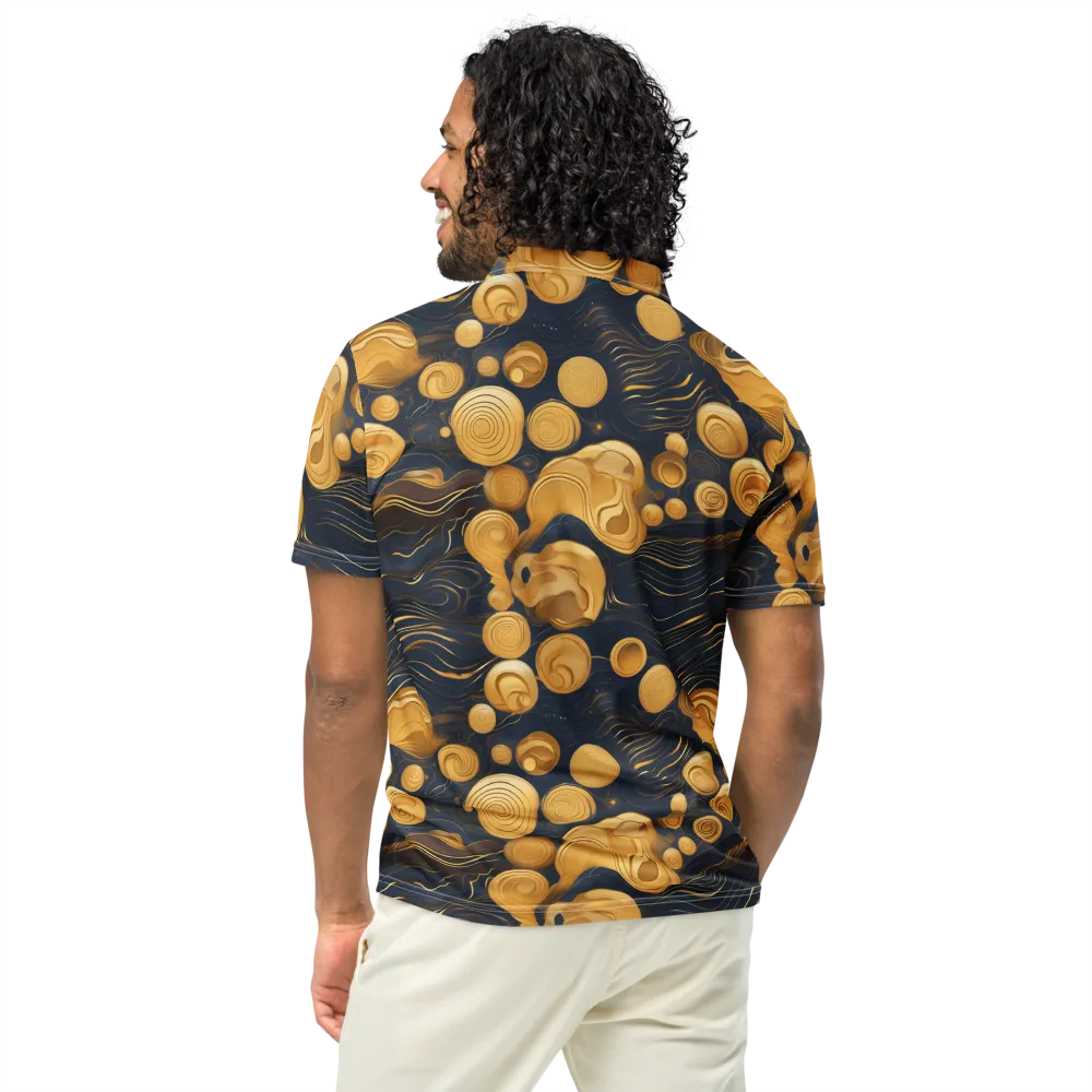 Midnight Aureate on Men's Slim Fit Polo Shirt — Back