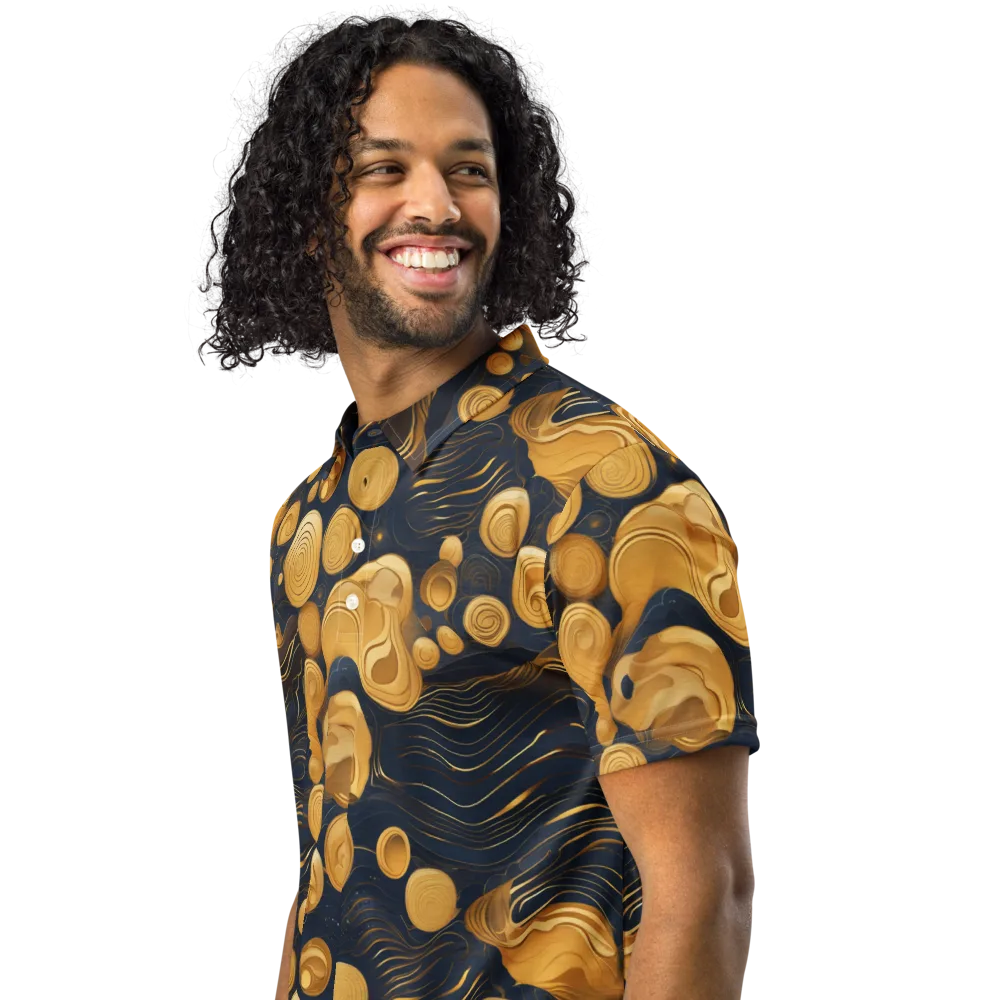 Midnight Aureate on Men's Slim Fit Polo Shirt — Left Front