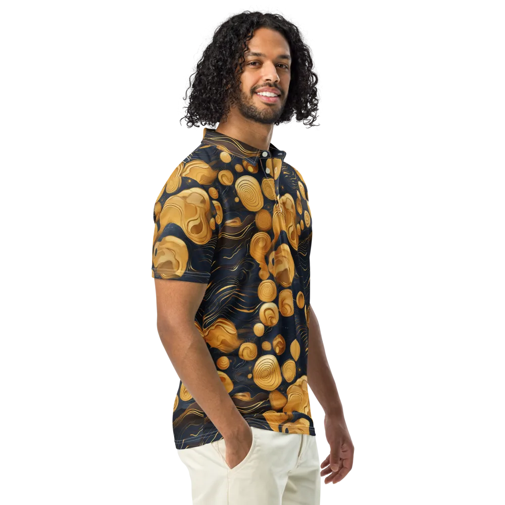 Midnight Aureate on Men's Slim Fit Polo Shirt — Right Front