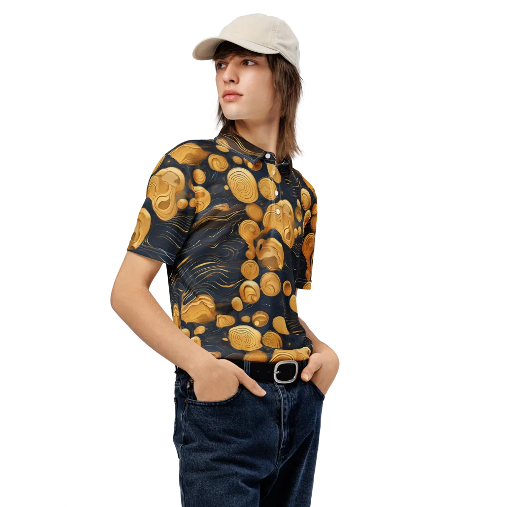 Midnight Aureate on Men's Slim Fit Polo Shirt — Right Front