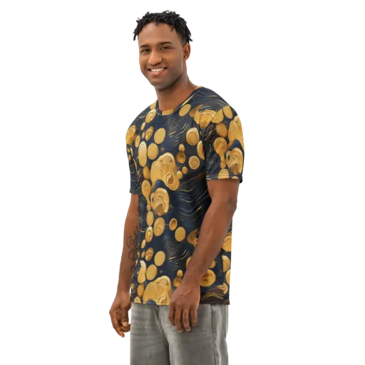 Midnight Aureate on a Men's Cotton Crew Neck T-Shirt
