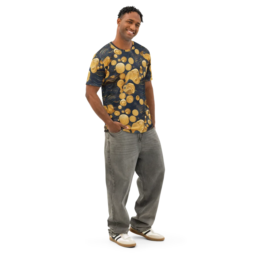 Midnight Aureate on Men's Cotton Crew Neck T-Shirt — Right Front