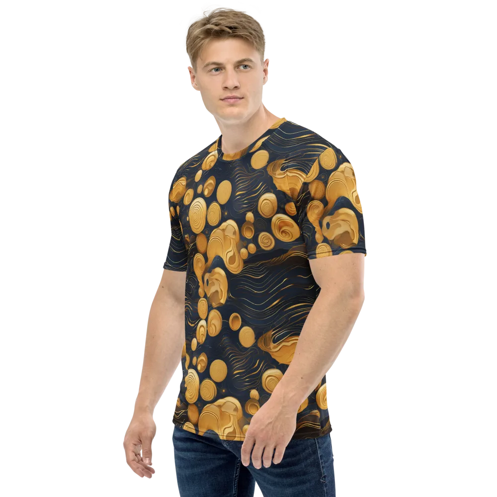 Midnight Aureate on Men's Crew Neck T-Shirt — Left