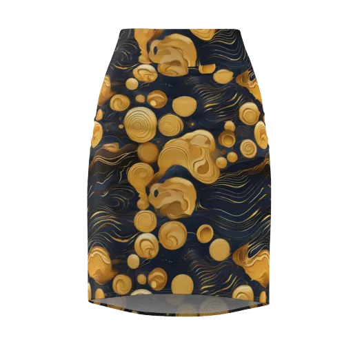 Midnight Aureate on a Pencil Skirt