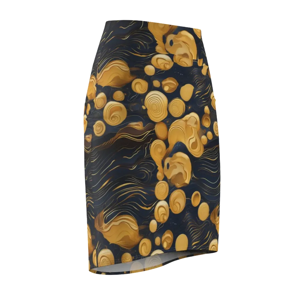 Midnight Aureate on Pencil Skirt — Front Side