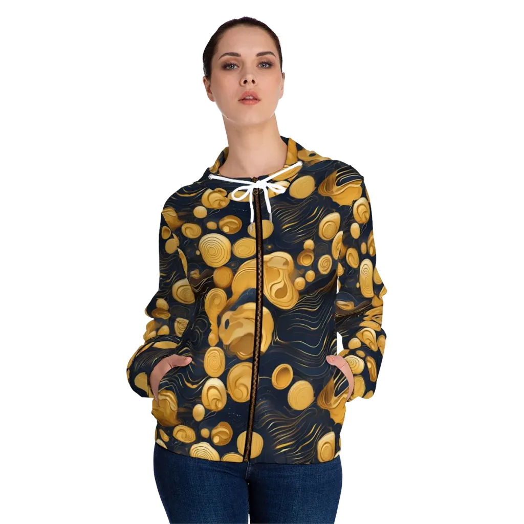 Midnight Aureate on Women's Full-Zip Hoodie — Front On Person