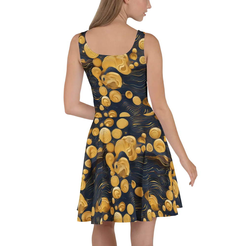 Midnight Aureate on Skater Dress — Back