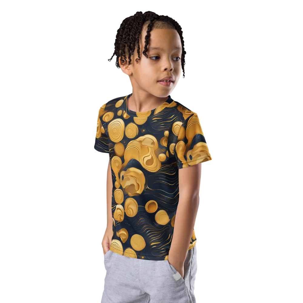Midnight Aureate on Kids Crew Neck T-Shirt — Left Front