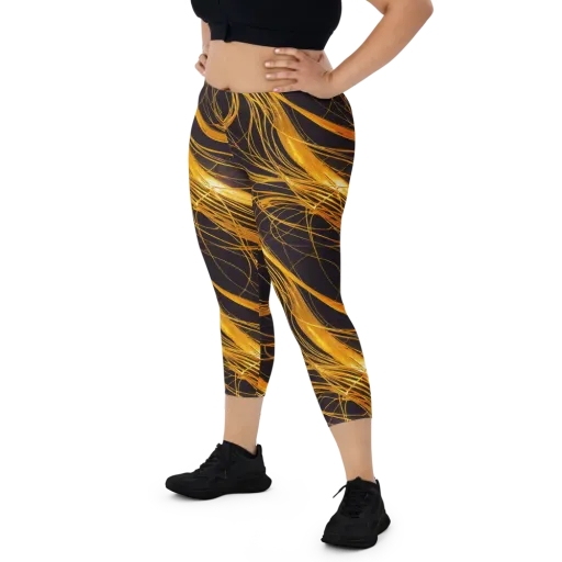 Molten Orbit on a Capri Leggings