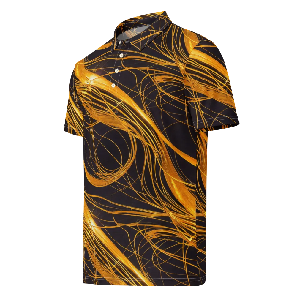 Molten Orbit on Men's Slim Fit Polo Shirt — Left Front