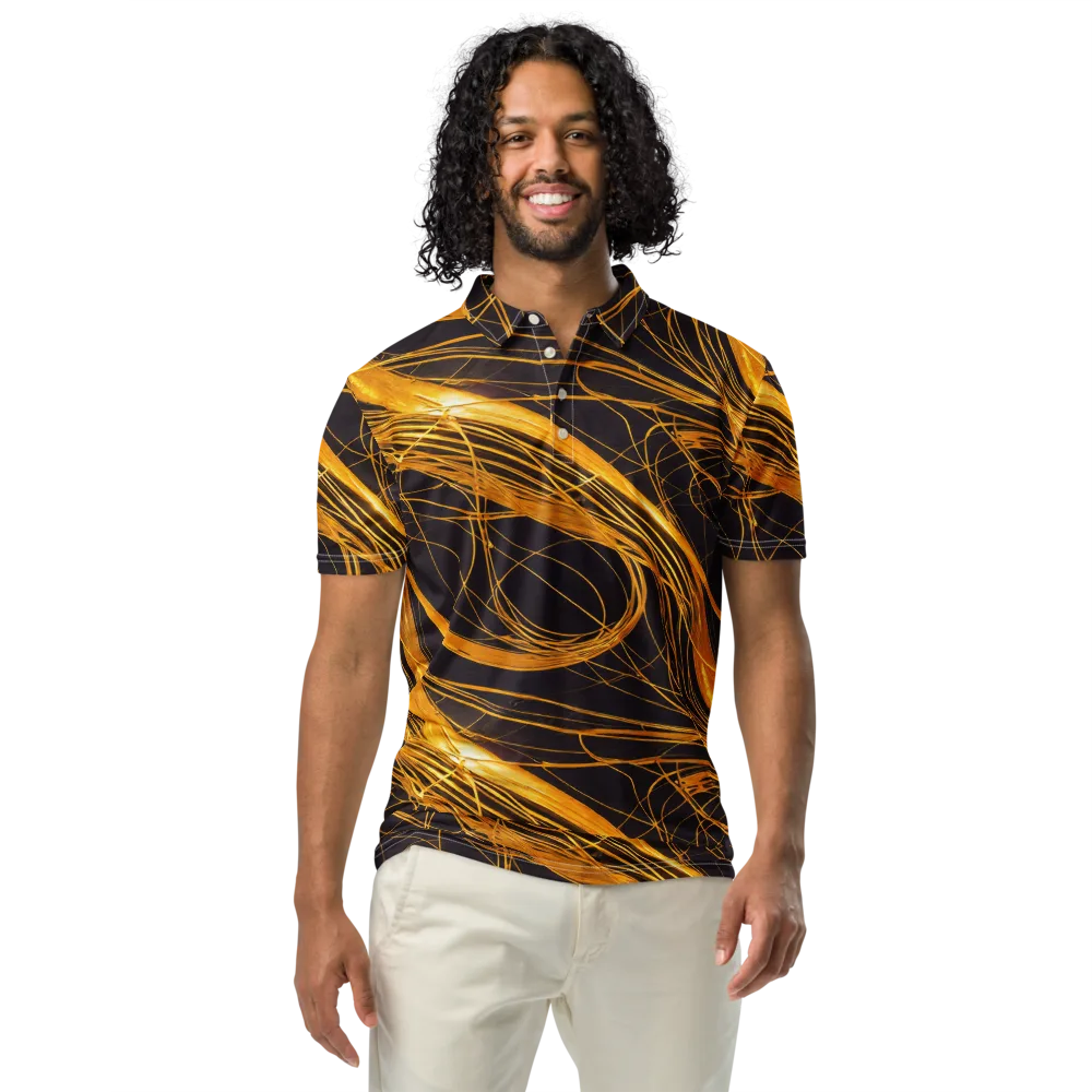 Molten Orbit on Men's Slim Fit Polo Shirt — Front