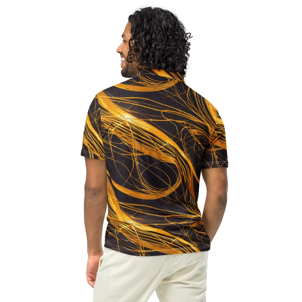 Molten Orbit on Men's Slim Fit Polo Shirt — Back