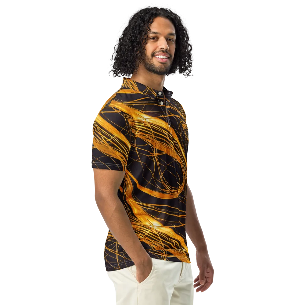 Molten Orbit on Men's Slim Fit Polo Shirt — Right Front