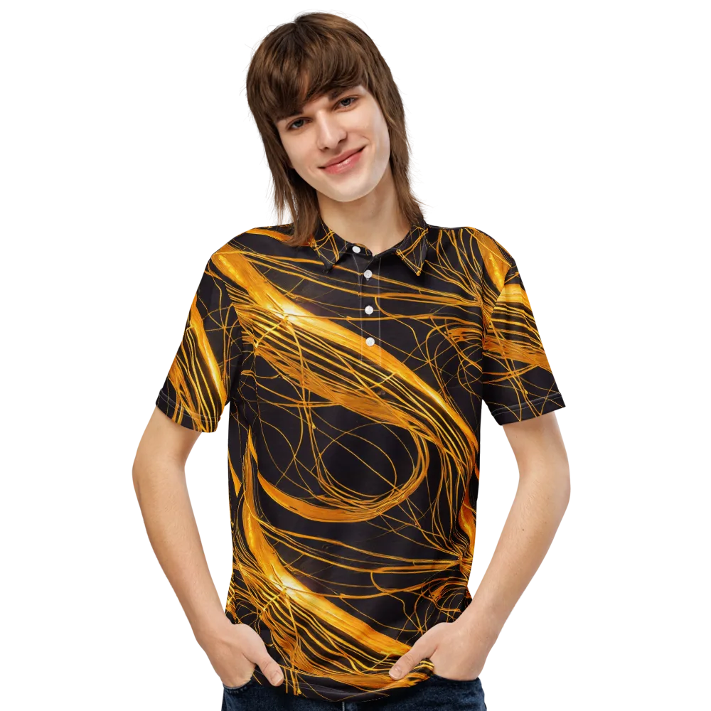 Molten Orbit on Men's Slim Fit Polo Shirt — Front