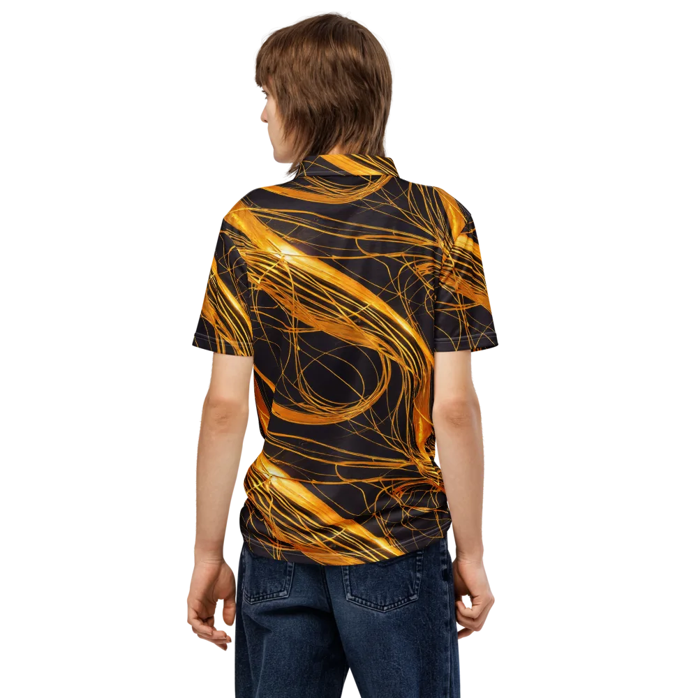 Molten Orbit on Men's Slim Fit Polo Shirt — Back