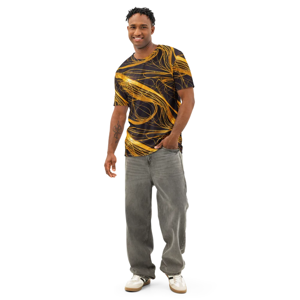 Molten Orbit on Men's Cotton Crew Neck T-Shirt — Front