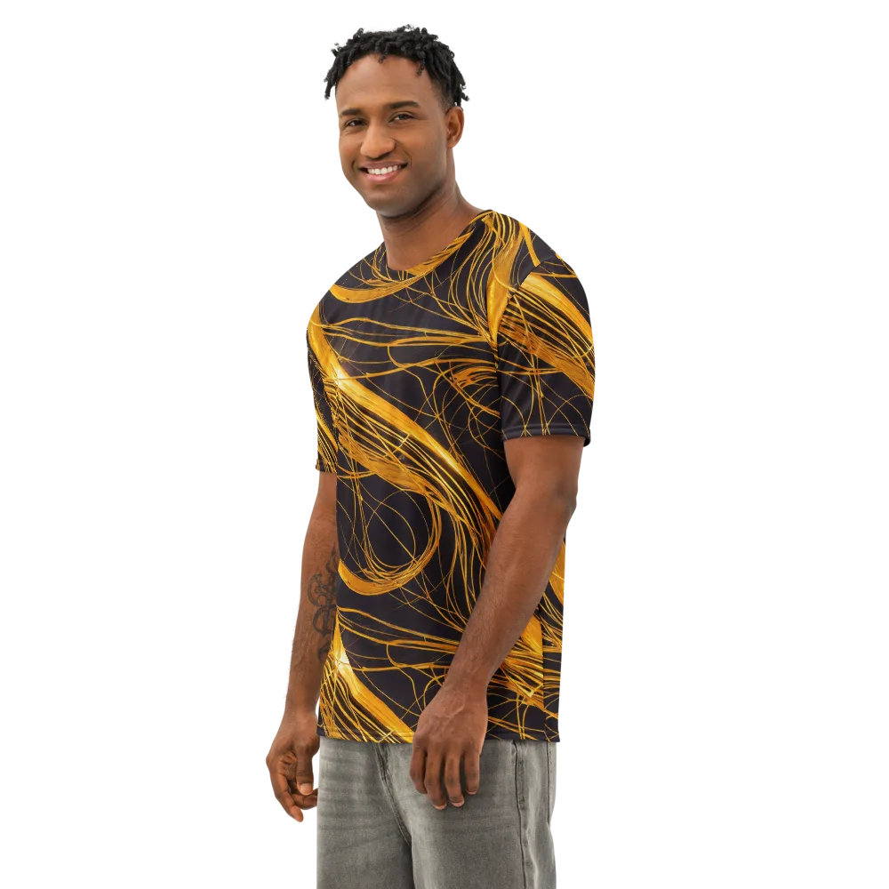 Molten Orbit on Men's Cotton Crew Neck T-Shirt — Left Front