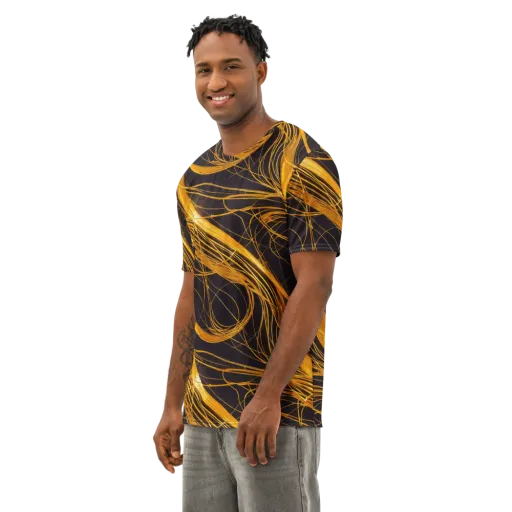 Molten Orbit on a Men's Cotton Crew Neck T-Shirt