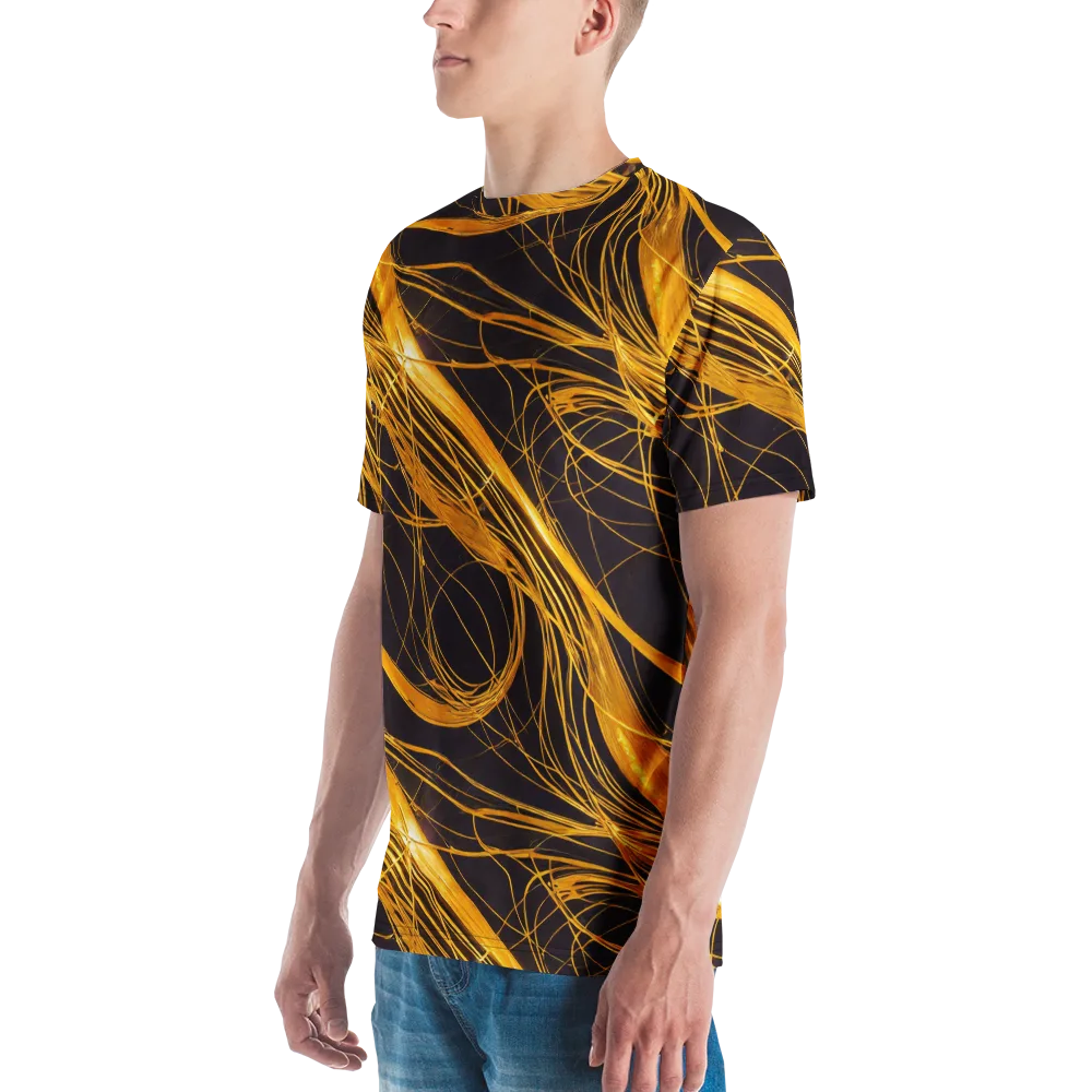 Molten Orbit on Men's Crew Neck T-Shirt — Left