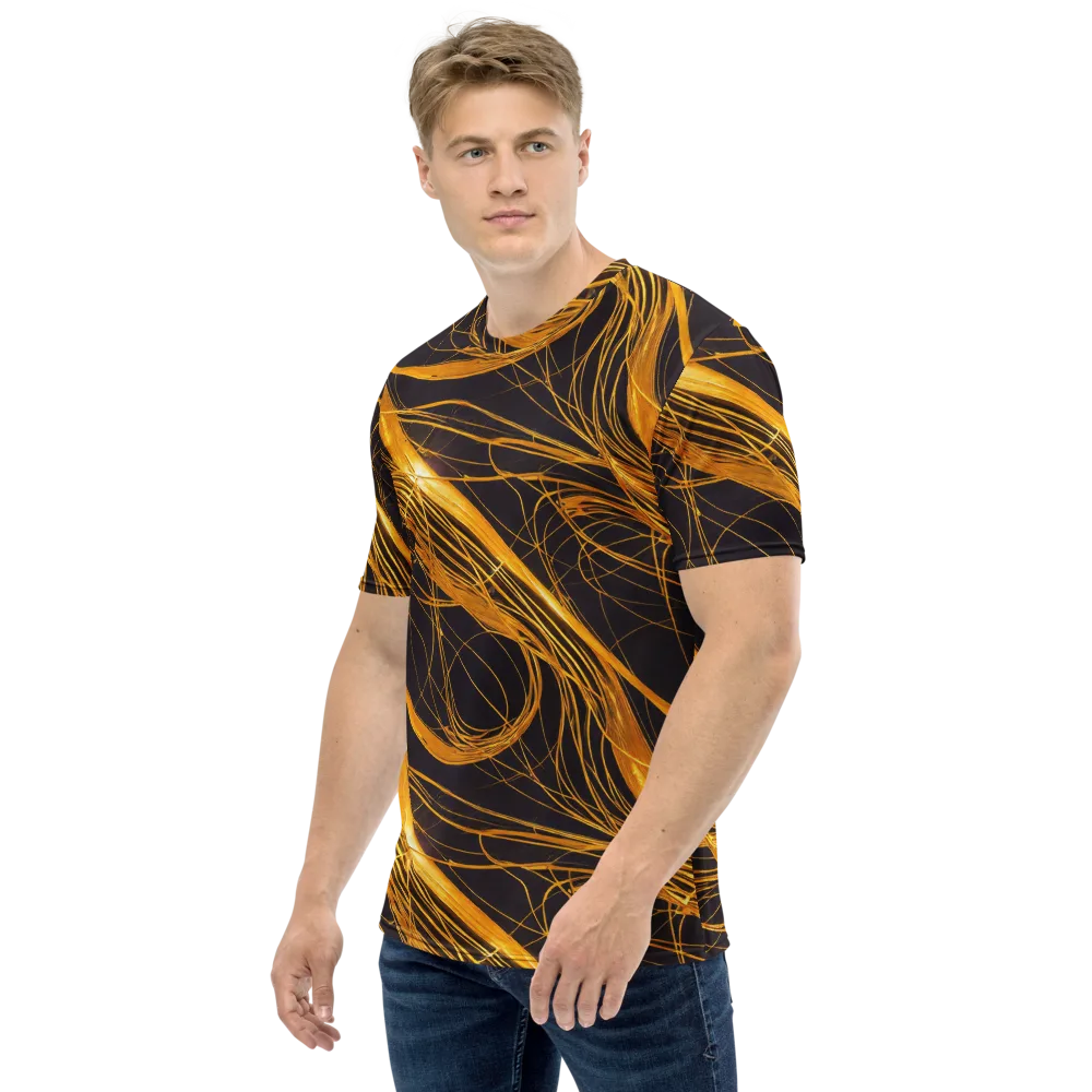 Molten Orbit on Men's Crew Neck T-Shirt — Left
