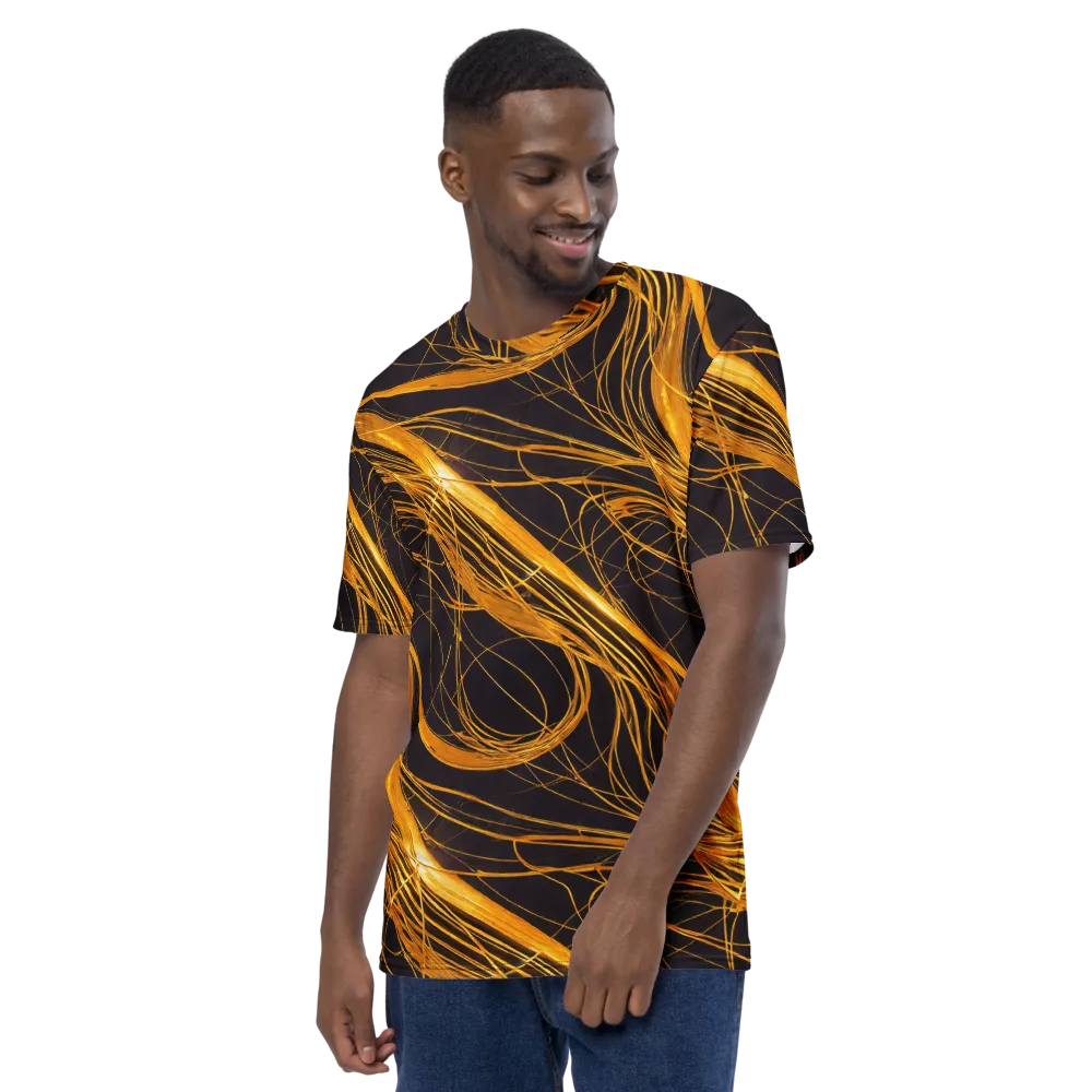 Molten Orbit on Men's Crew Neck T-Shirt — Left