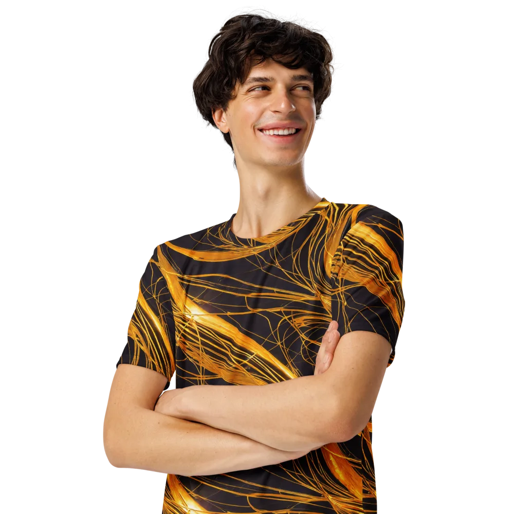 Molten Orbit on Men's Crew Neck T-Shirt — Left Front
