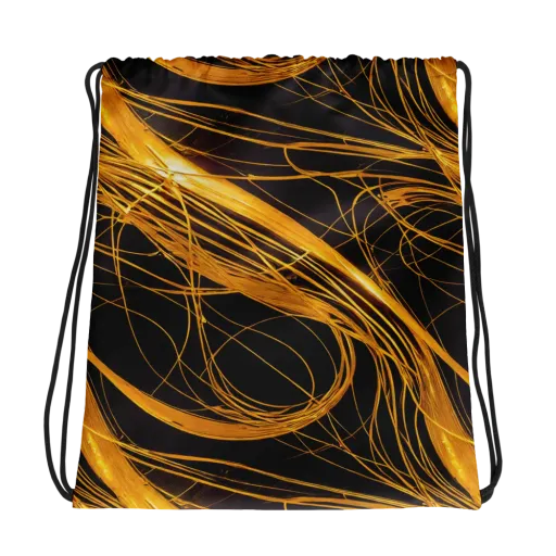 Molten Orbit on a Drawstring Bag