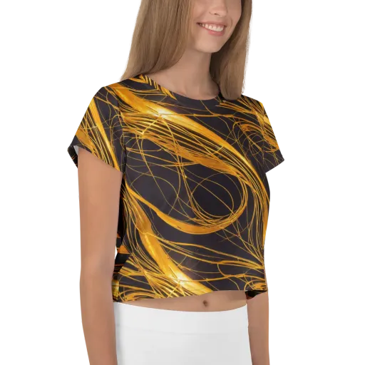 Molten Orbit on a Crop Tee