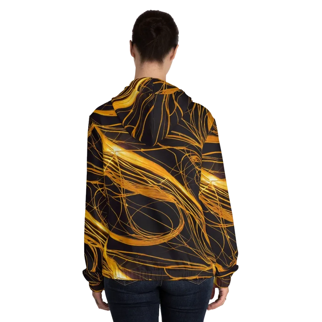Molten Orbit on Women's Full-Zip Hoodie — Back On Person