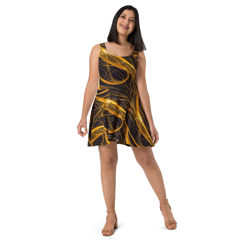 Molten Orbit on Skater Dress — Front