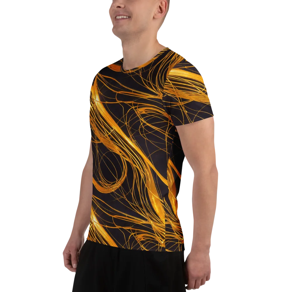 Molten Orbit on Men's Athletic T-Shirt — Left