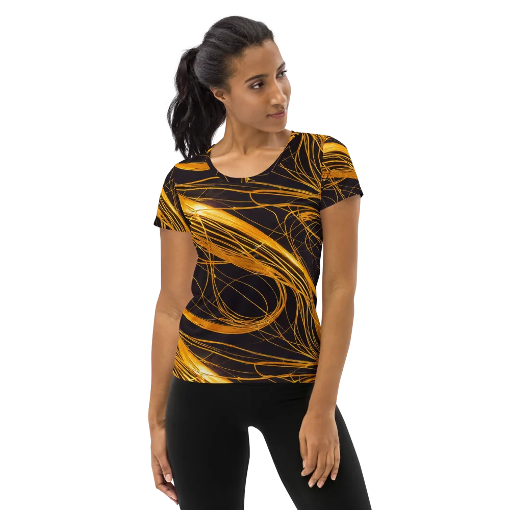 Molten Orbit on Women's Athletic T-Shirt — Front