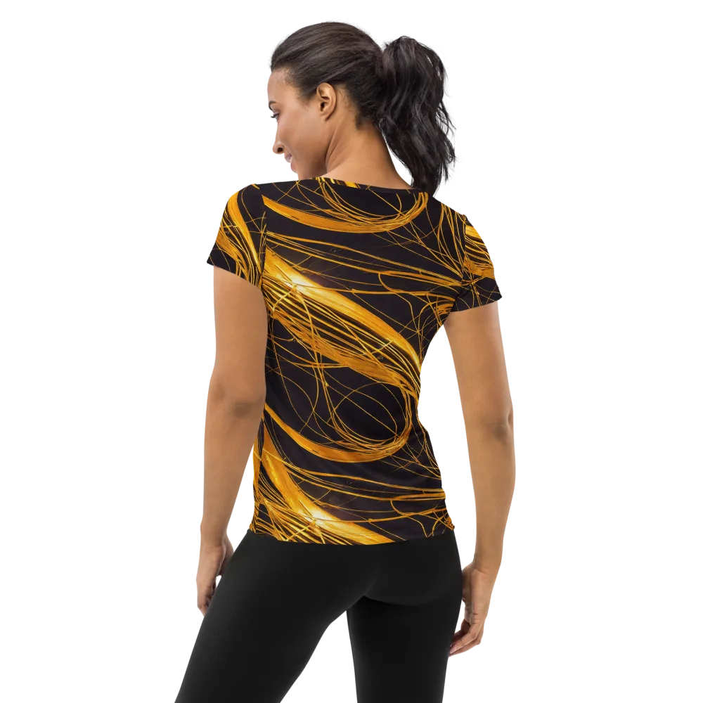 Molten Orbit on Women's Athletic T-Shirt — Back