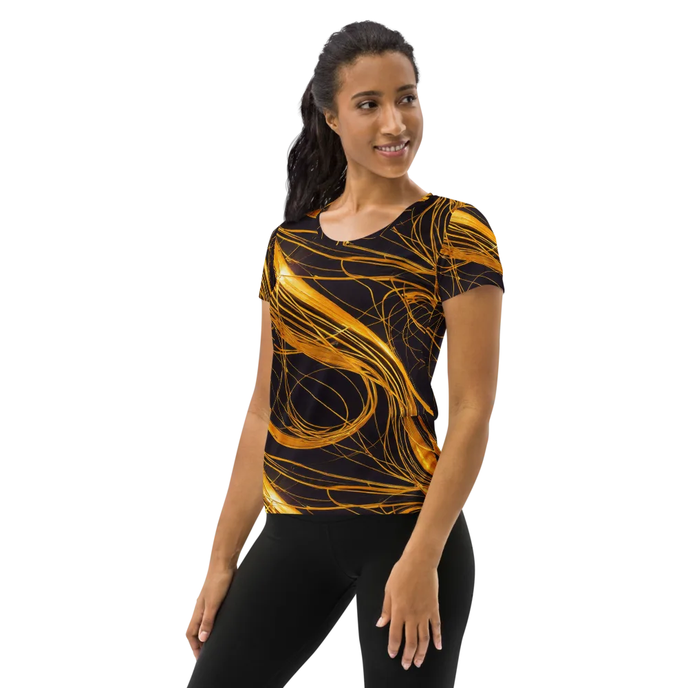 Molten Orbit on Women's Athletic T-Shirt — Left
