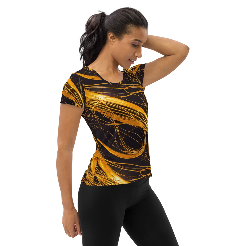 Molten Orbit on Women's Athletic T-Shirt — Right