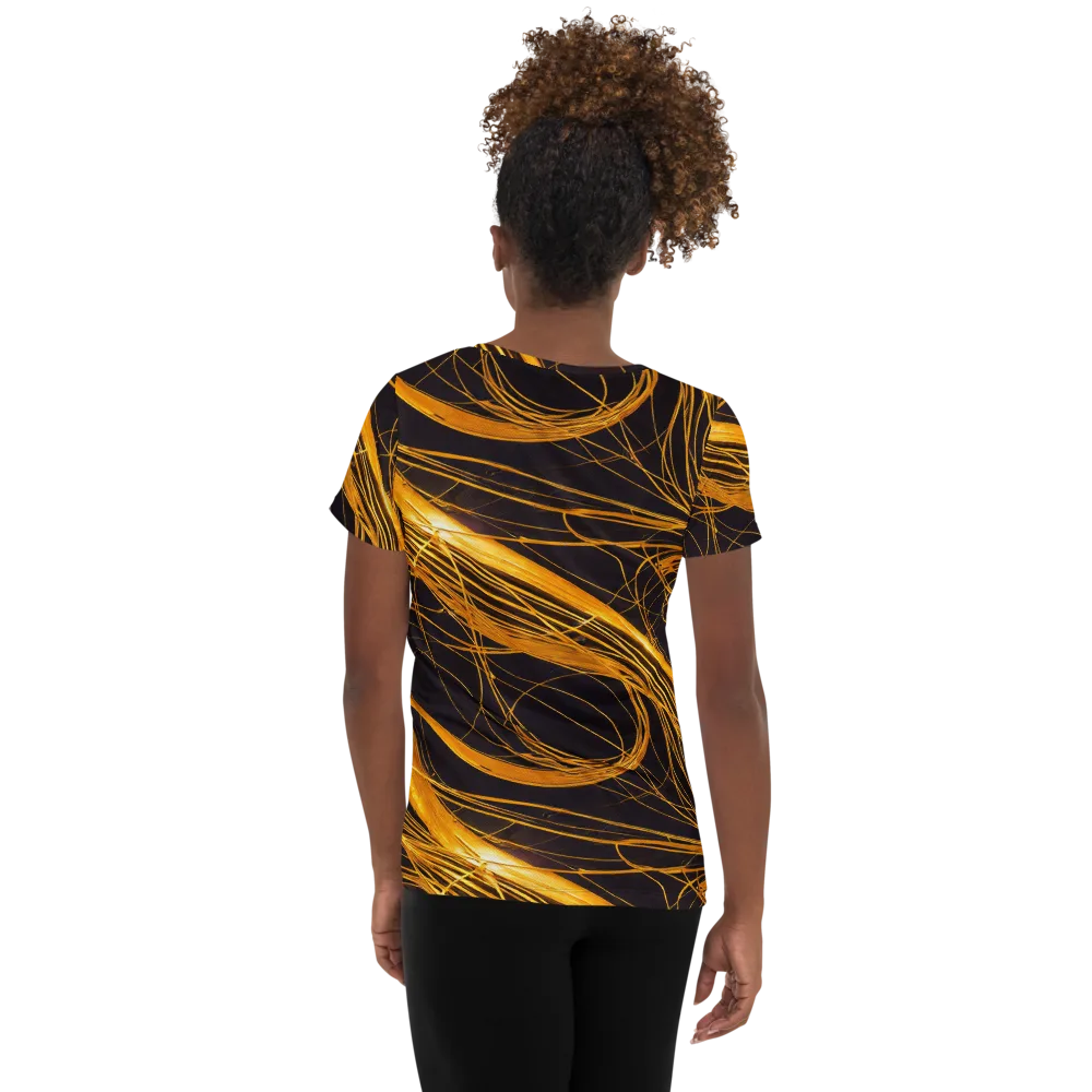Molten Orbit on Women's Athletic T-Shirt — Back