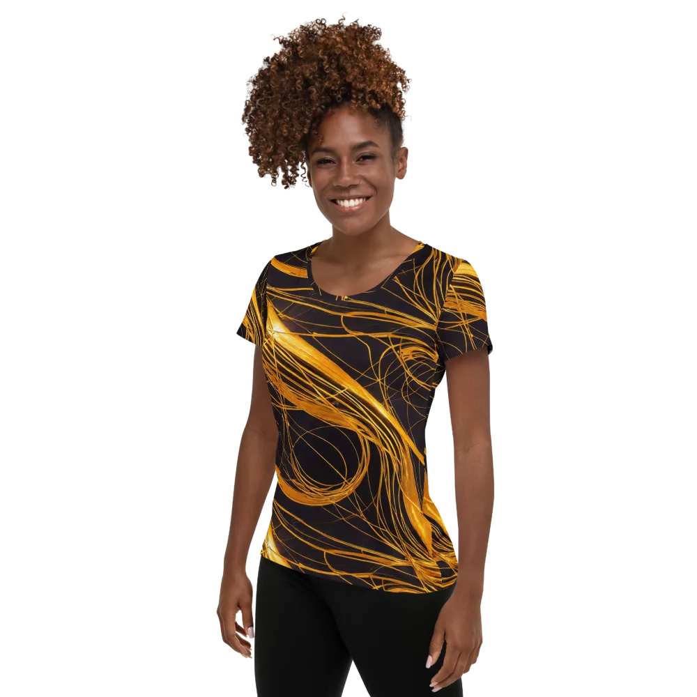 Molten Orbit on Women's Athletic T-Shirt — Left