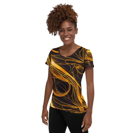 Molten Orbit on a Women's Athletic T-Shirt