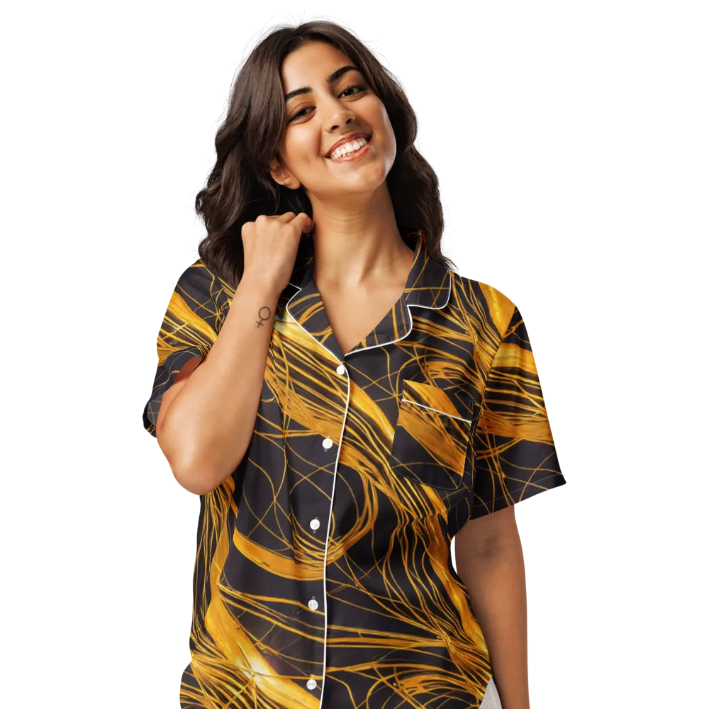 Molten Orbit on Women's Short Sleeve Pajama Top — Front