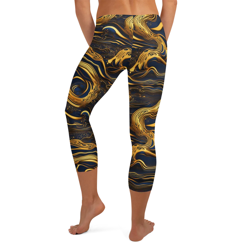 Electrum Waves on Capri Leggings — Back