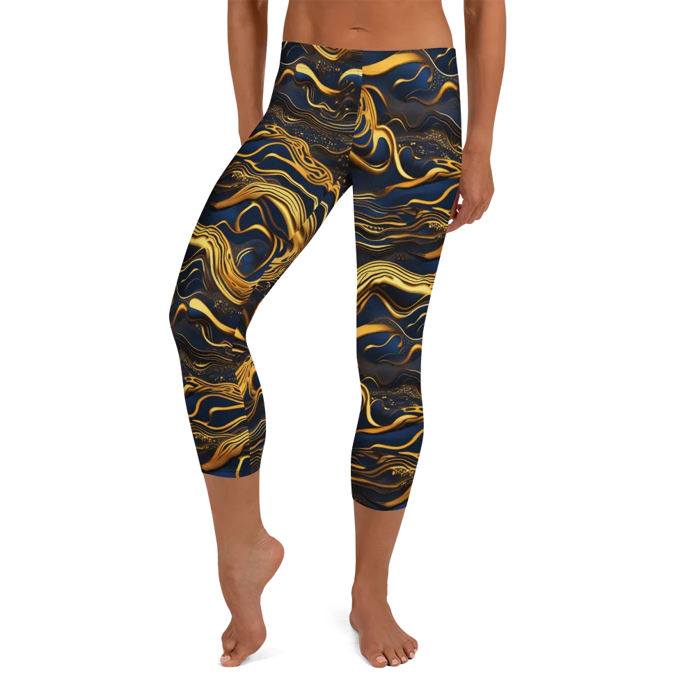 Electrum Waves on Capri Leggings — Front
