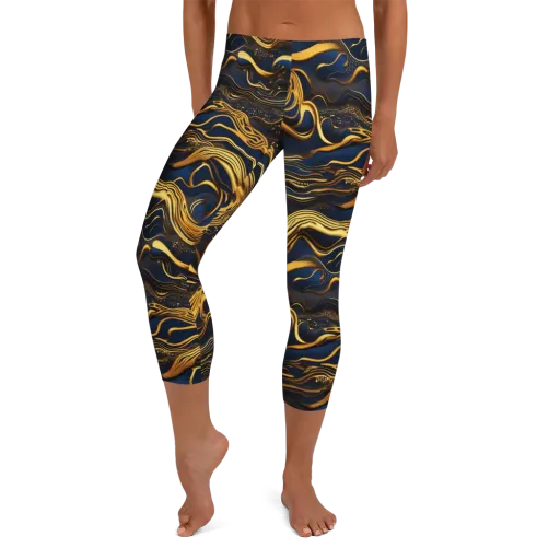 Electrum Waves on a Capri Leggings