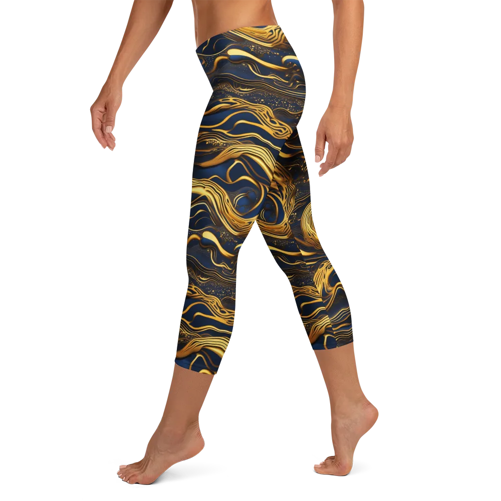 Electrum Waves on Capri Leggings — Left