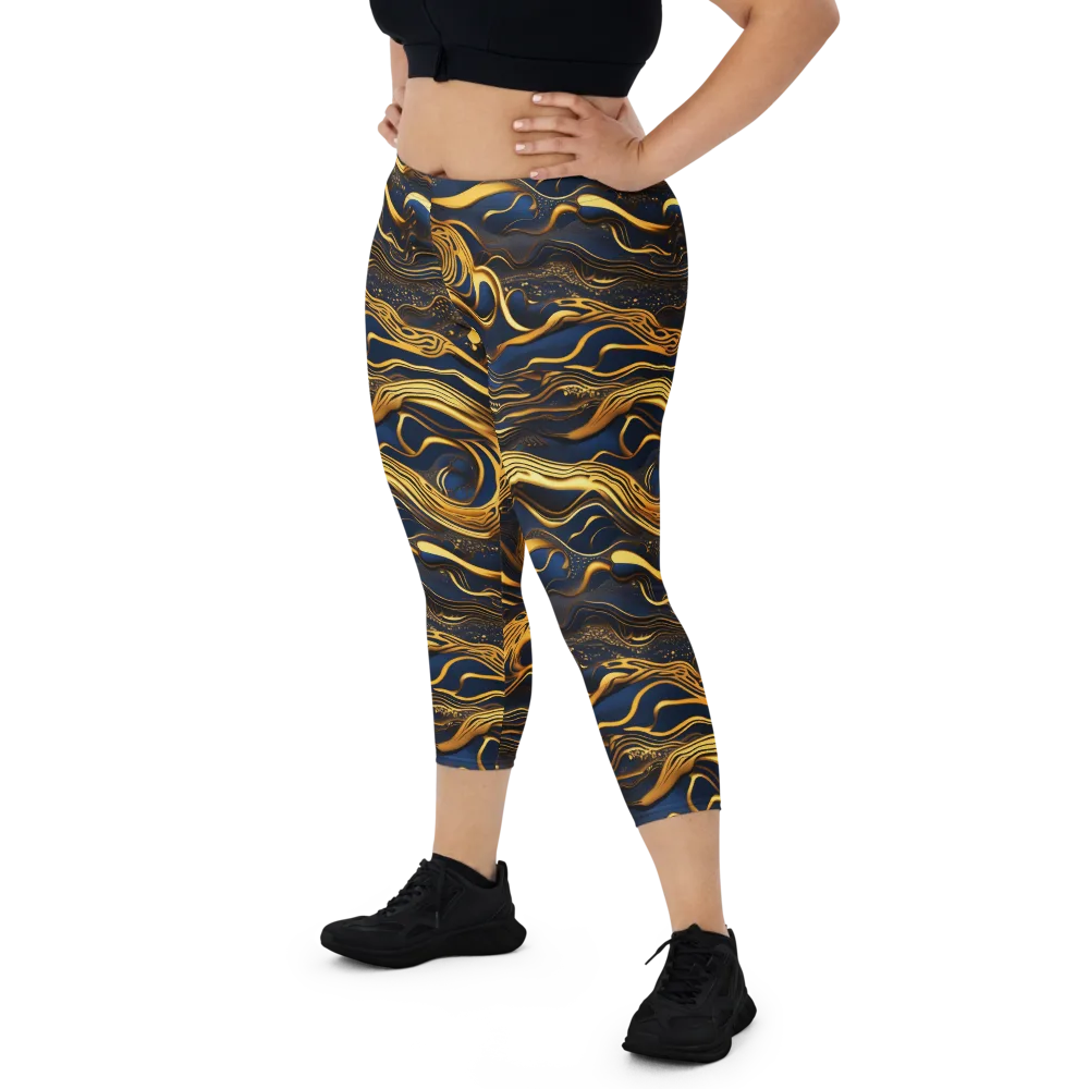 Electrum Waves on Capri Leggings — Front