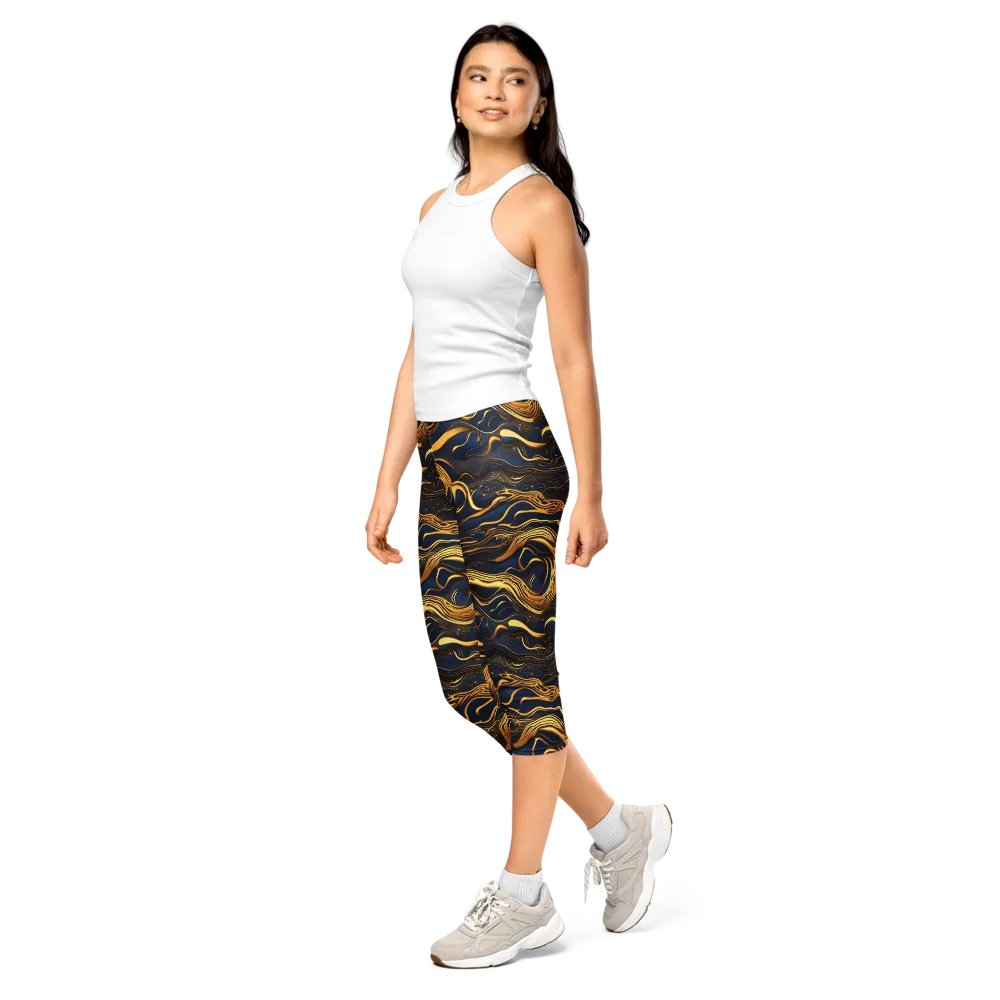 Electrum Waves on Capri Leggings — Left Front