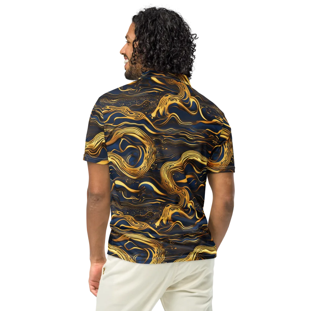 Electrum Waves on Men's Slim Fit Polo Shirt — Back