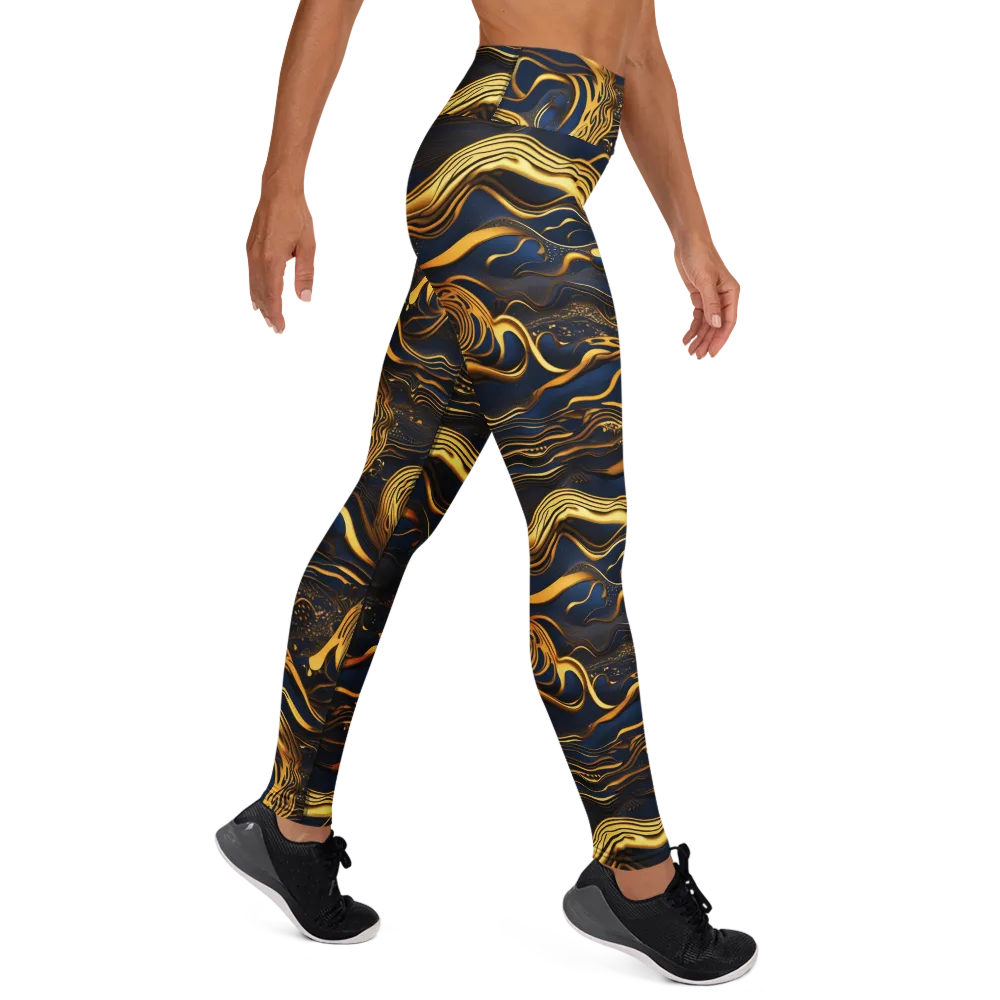 Electrum Waves on Yoga Leggings — Right
