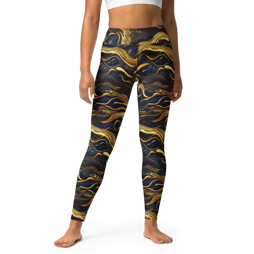 Electrum Waves on a Yoga Leggings
