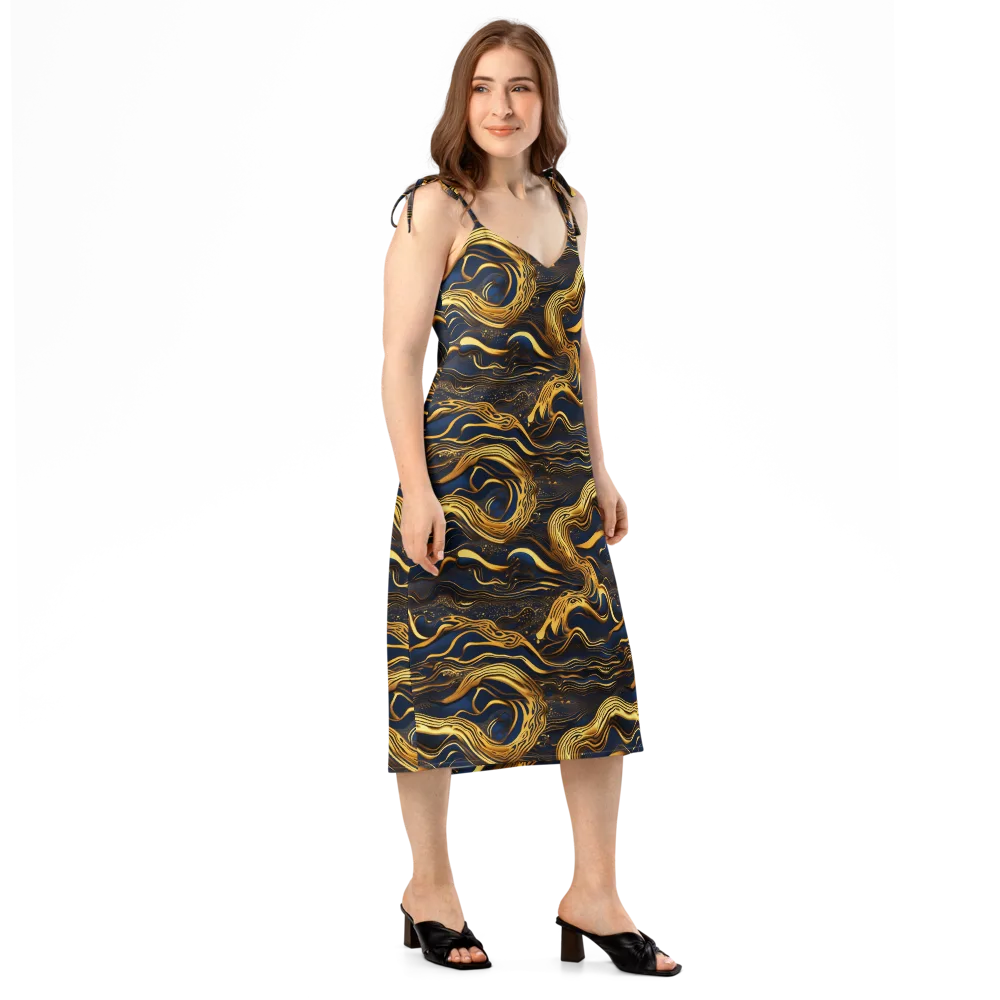 Electrum Waves on Slip Dress — Right Front