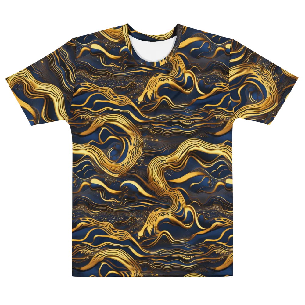 Electrum Waves on Men's Cotton Crew Neck T-Shirt — Front